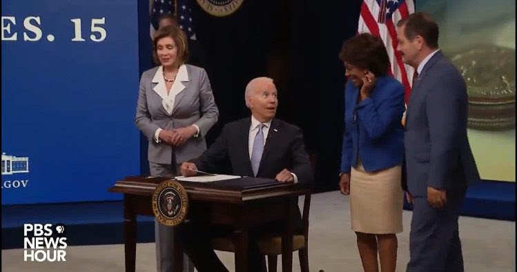 Biden speaking to Maxine Waters