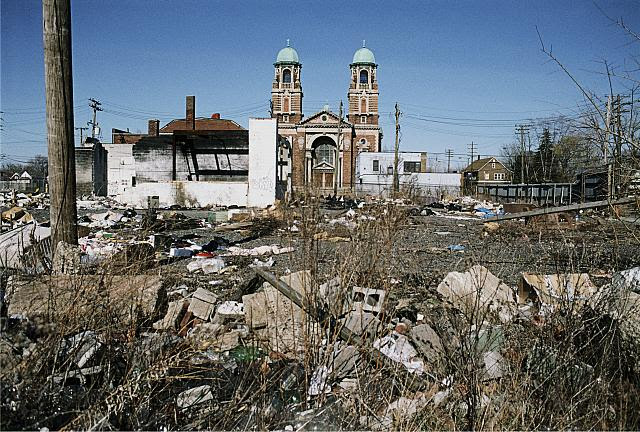 St. Francis of Assisi, View east From Hammond at Buchanan, Detroit, 2009