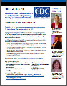 FREE CDC Webinar for Outpatient Oncology Providers: 