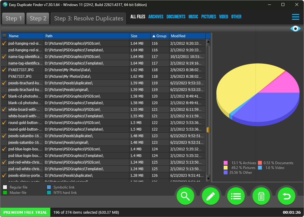 sort files by size