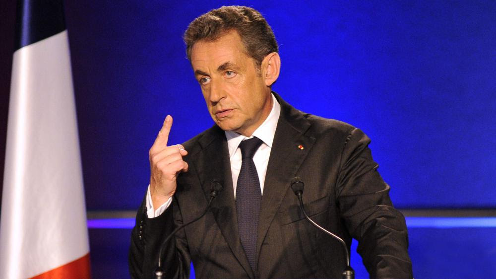 L'ancien chef de l'Etat, Nicolas Sarkozy, lors d'un meeting &agrave; Nice (Alpes-Maritimes), le 22 octobre 2014.