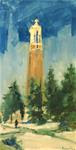 Campanile on a clear March day, 6×12? oil painting - Posted on Wednesday, March 4, 2015 by Jessie Rasche