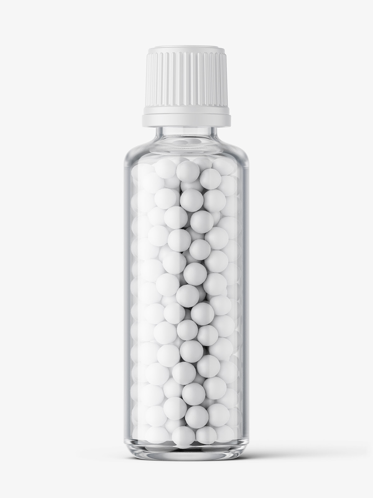 Clear bottle with pills mockup / 50 ml Smarty Mockups