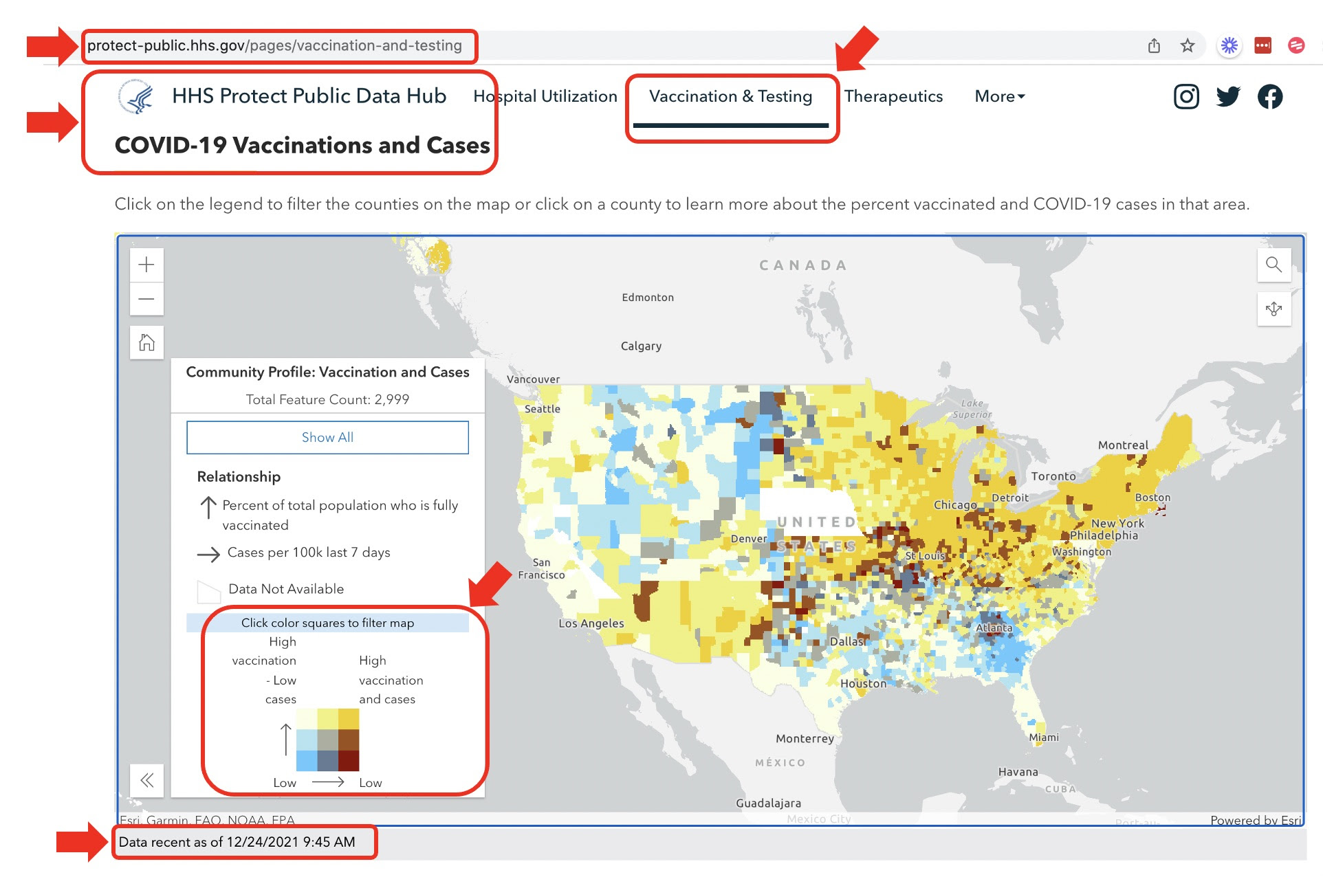 COVID vaccination rates and cases