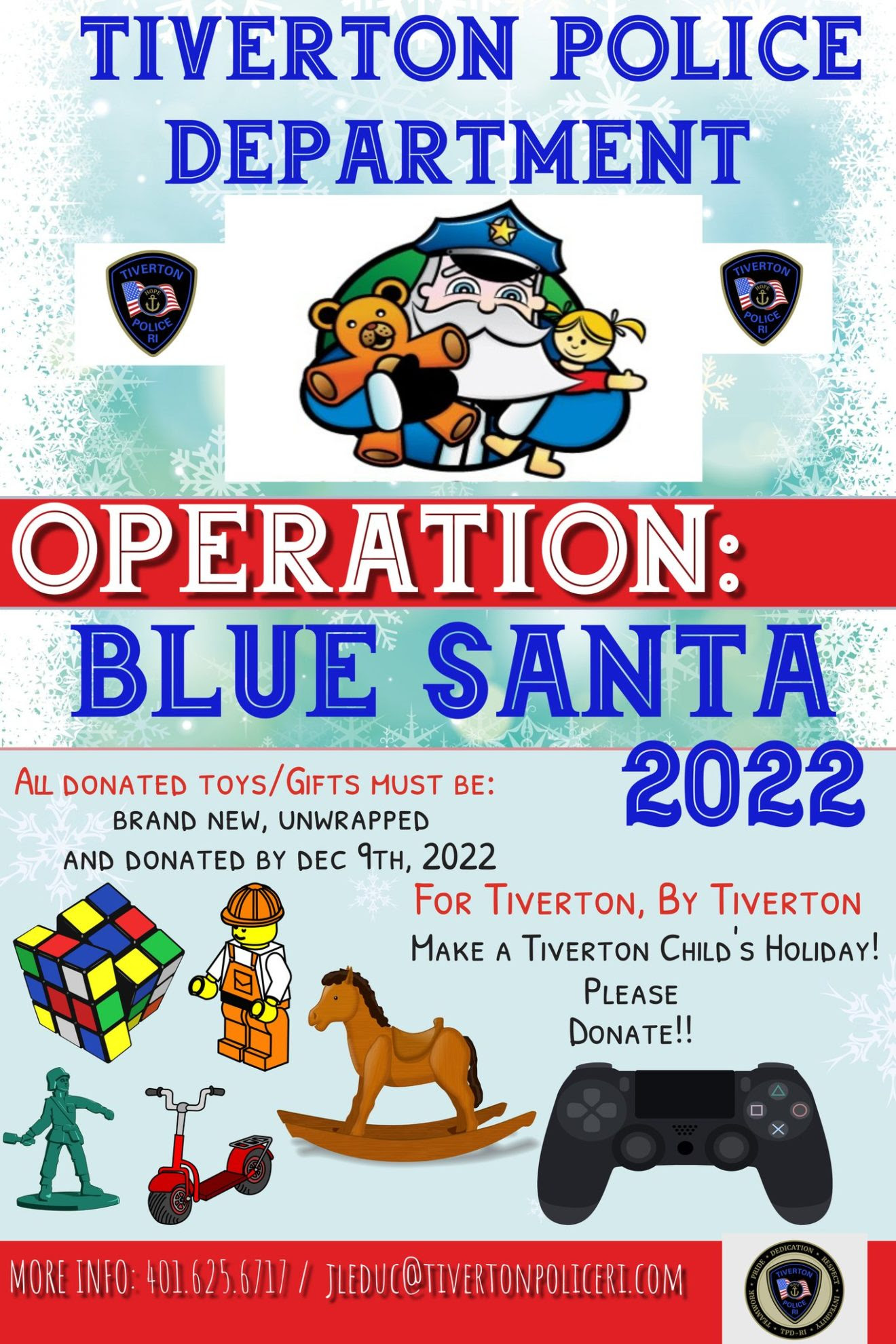 Tiveton Op Blue Santa 2022 flyer