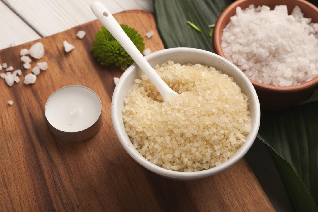 sugar scrub in a bowl.