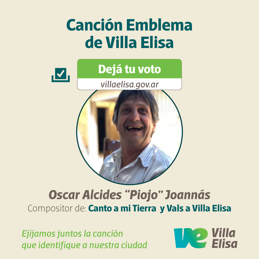 Hasta el 6 de diciembre Villa Elisa y su gente votan por la Canción Emblema de la ciudad