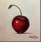 Cherry “Bella”. Oil on canvas panel 6x6 inches - Posted on Wednesday, March 4, 2015 by Nina R. Aide