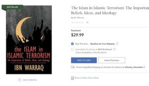 Ibn Warraq’s ‘The Islam In Islamic Terrorism’ zooms to Top 100 at Barnes & Noble after being banned at Amazon