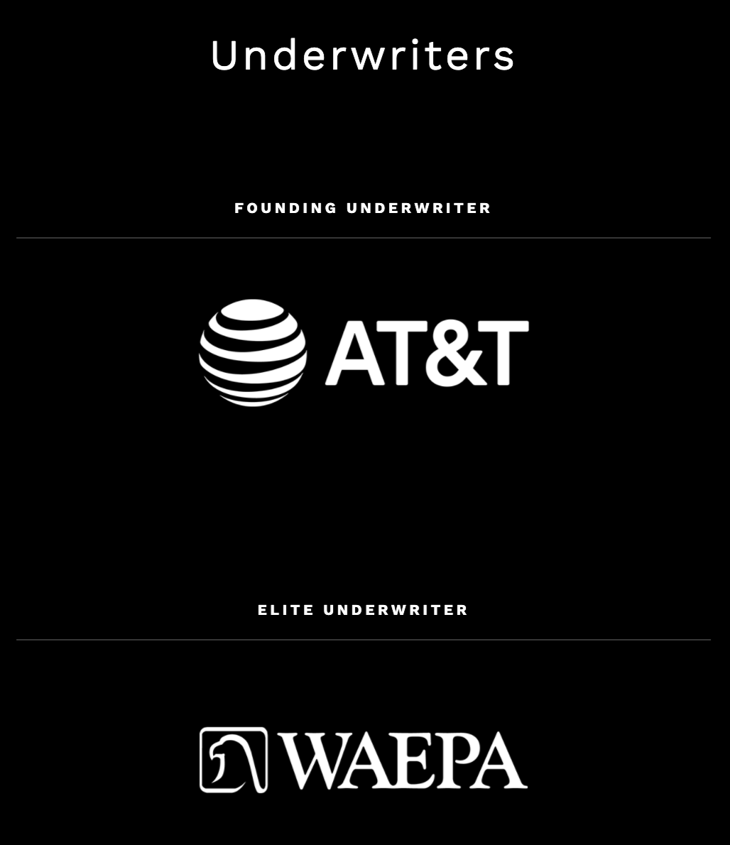 Founding Underwriter: AT&T, Elite Underwriter: WAEPA