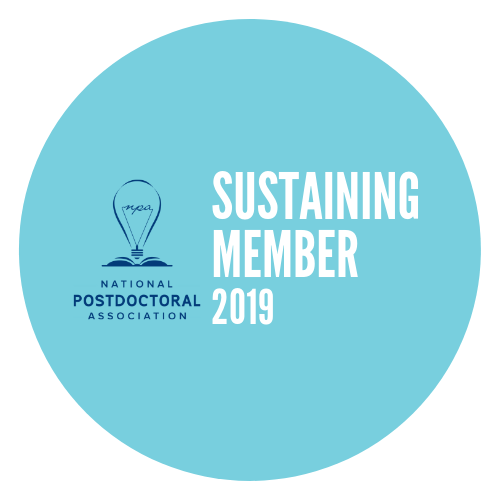 Logo of the National Postdoctoral Association with text that reads 'Sustaining Member 2019'