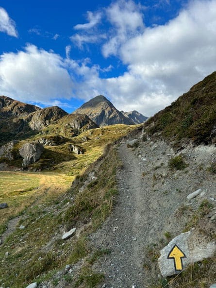 The trail from Bourg-St-Pierre to the Great Saint Bernard Pass in the Swiss Alps.