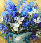 Garden Party Iris Bouquet and Shopping Without Adult Supervision - Flower Paintings by Nancy Medina - Posted on Friday, January 23, 2015 by Nancy Medina