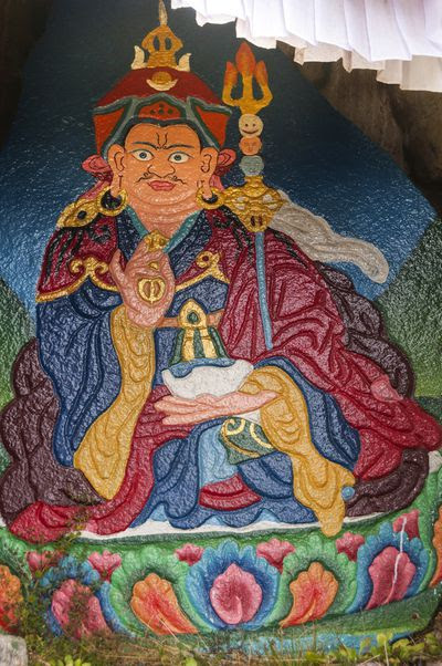 Rock painting of Padmasambhava