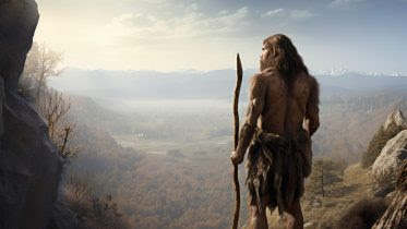 Neanderthal Holding Spear