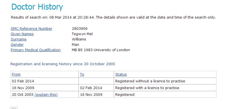 WILLIAMS REGISTRATION