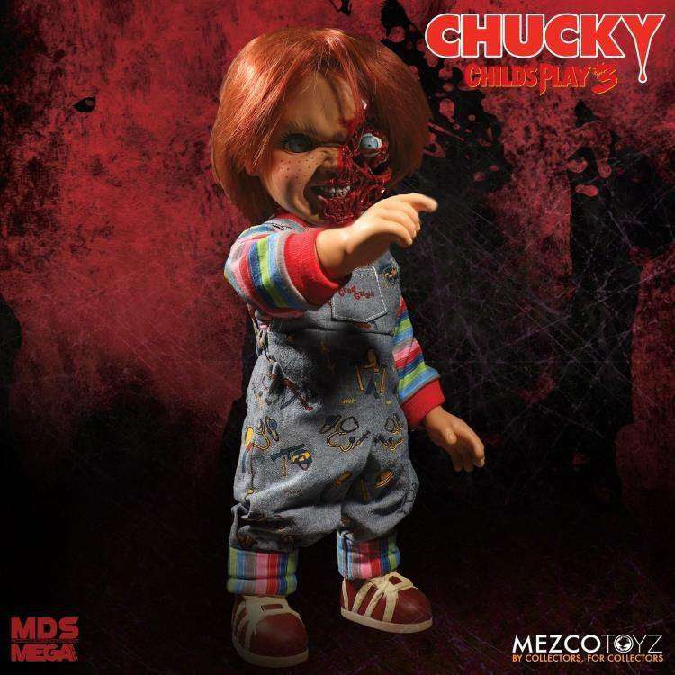 Image of Child's Play 3 Mezco Designer Series Talking Pizza Face Chucky