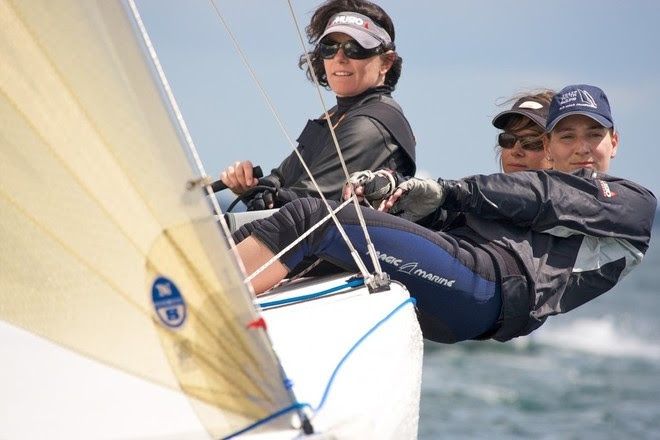 Ulrike Schumann sailing on German Olympic team
