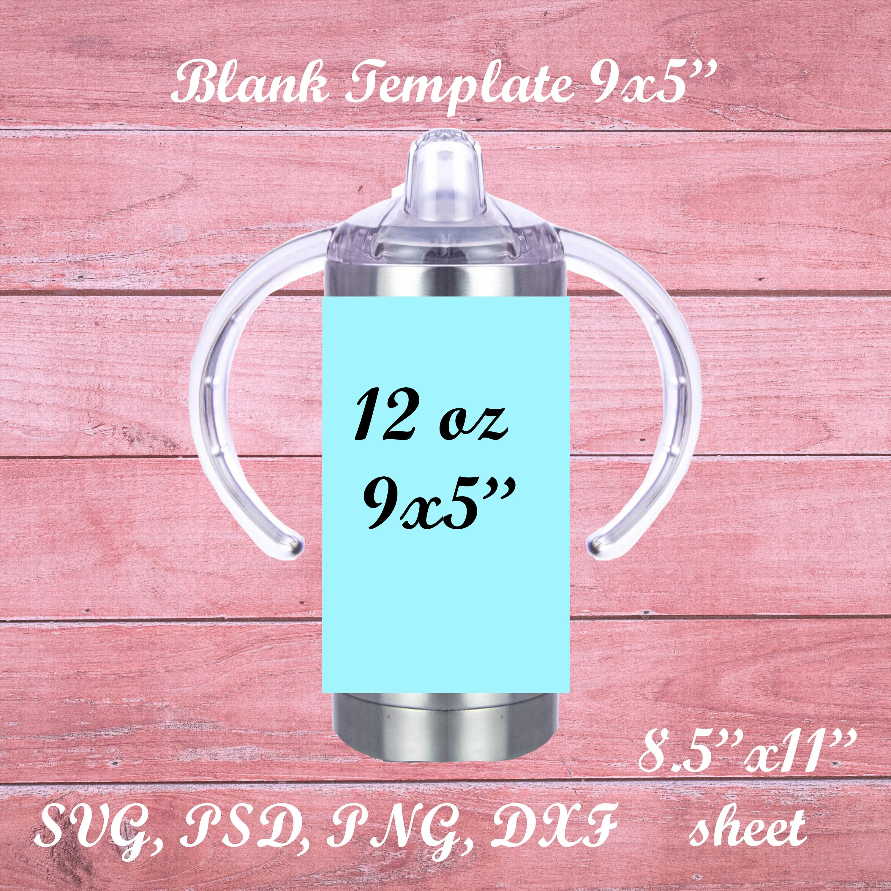 12oz Sippy Cup Template Straight Sublimation Printable Etsy