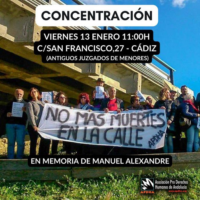 Cádiz | Concentración 'No más muertes en la calle'