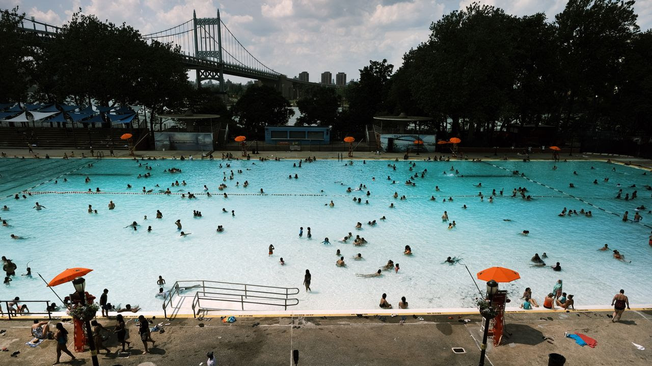 The public pool in Astoria, Queens, in 2021. The pool is closed this summer for renovations.