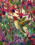 Fuchsia Hummingbird Dance - Posted on Tuesday, April 7, 2015 by Melissa Gannon