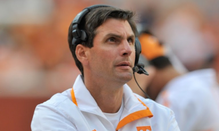 Derek Dooley on the sideline for Tennessee in 2012 game versus Georgia State