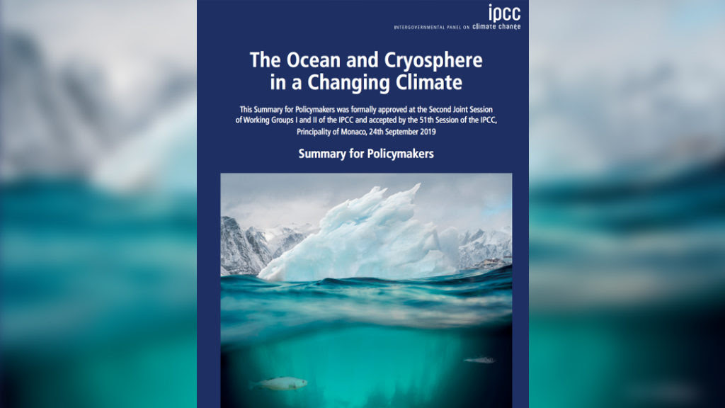 Cover of the September 24, 2019 IPCC report summary