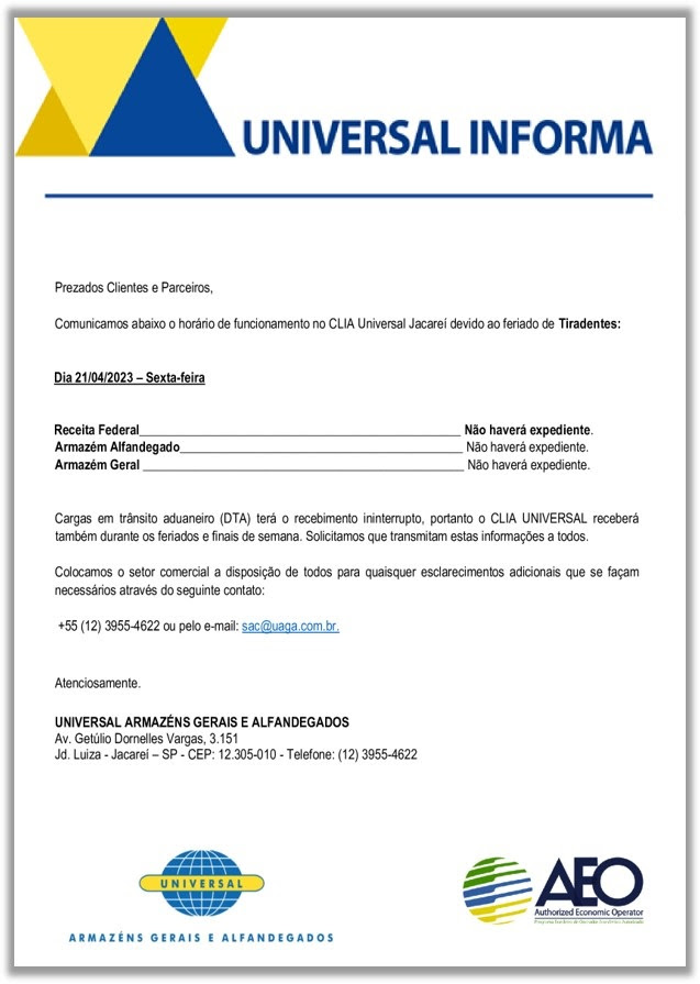 COMUNICADO CLIA UNIVERSAL