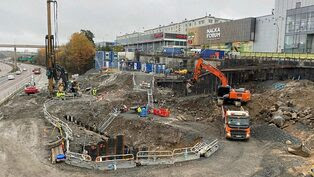 A picture of the subway construction in Nacka taken on an earlier occasion.