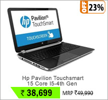 Hp Pavilion Touchsmart 15 Core I5-4th Gen/6gb/750gb/15.6Touch/Win8/Hp Backpack