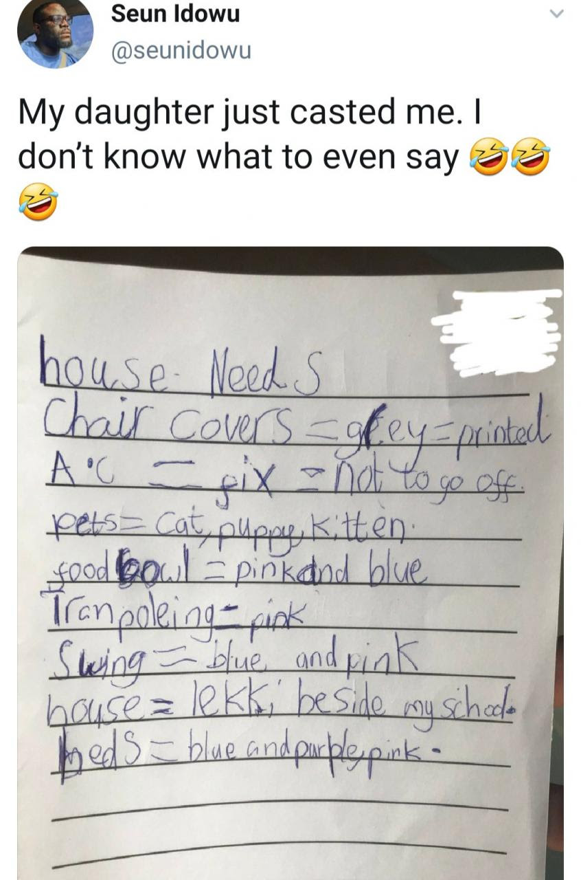Nigerian father shares his daughter