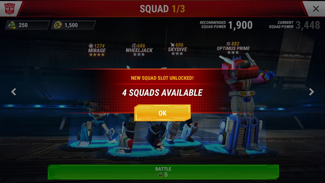 Transformers News: Transformers Earth Wars - Reinforcements event & Extra Squads Transformers News: Transformers Earth Wars - Reinforcements event & Extra Squads