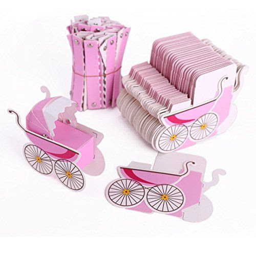 Carriage Treat Boxes Lance 50PCS Baby Carriage Fairy Tale Bridal Shower