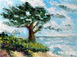 Cypress Tree on the Pacific Coast Palette Knife Oil Painting by Northern California Artist Mark Webs - Posted on Sunday, March 29, 2015 by Mark Webster