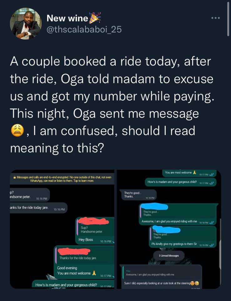 Cab driver shares message he got from a man who booked a ride with him with his wife