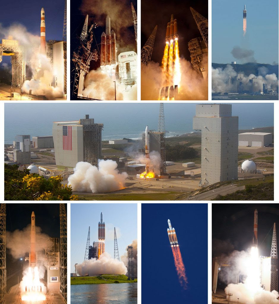 Previous 9 Delta 4 launches for NRO. Photos by Air Force, ULA, Ben Cooper and Gene Blevins