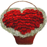 More Than Words Heart-Shaped Flower Basket 