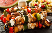 chicken and veggie shish kabos