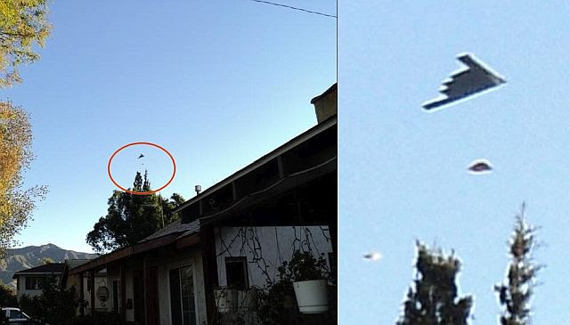 B1 Bomber Accompanied By Two UFOs Above Glendale, California? (Video)