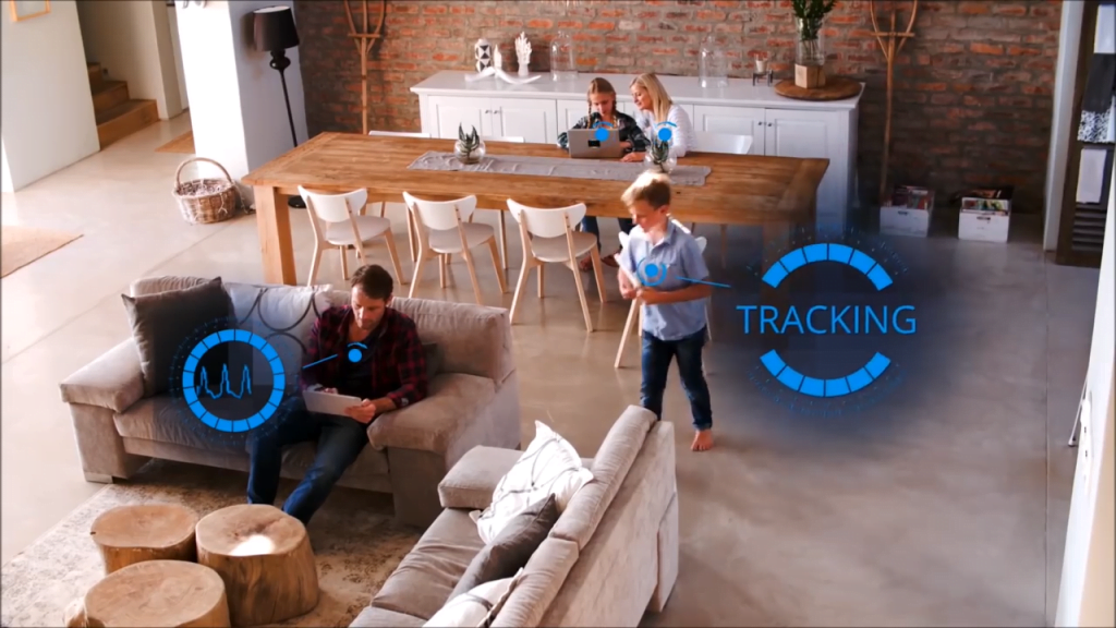 Vayyar's 4D image sensing tech in a smart home. Courtesy of Vayyar