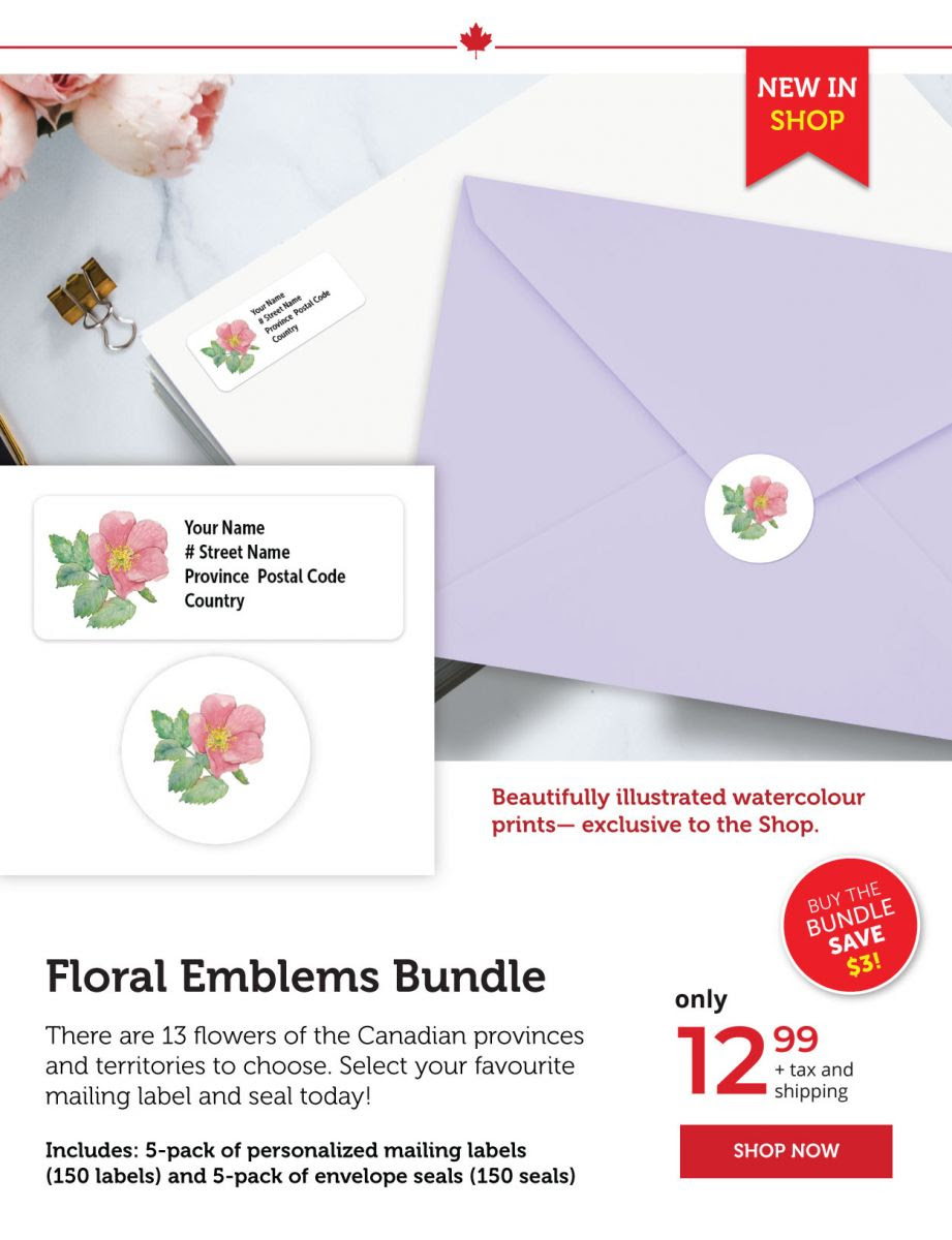 Floral Emblems Envelope Seals