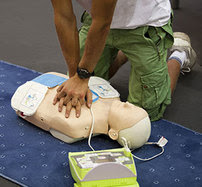 Person giving CPR