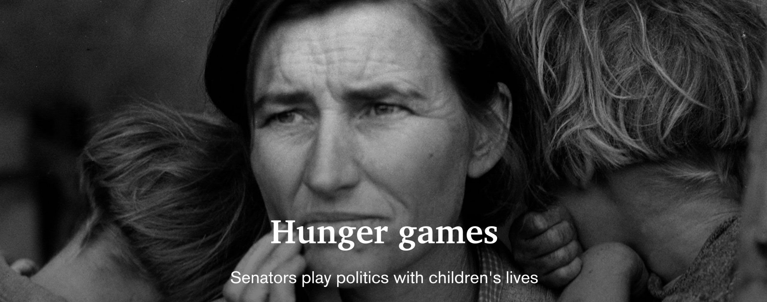 Hunger games: Senators play politics with children's lives