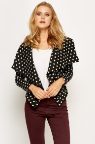 Polka Dot Waterfall Blazer