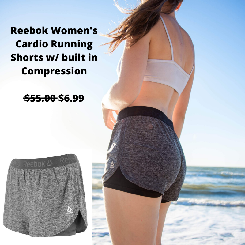 Reebok Women's Cardio Running Shorts w/ built in Compression