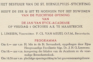1948, Invitation to the Jan van Eyck Opening