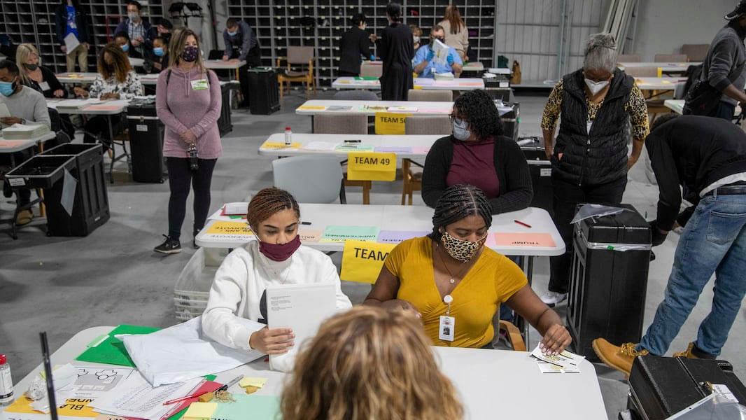 Ballots being sorted