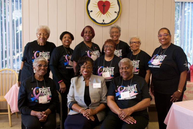 group of women at breast cancer support group