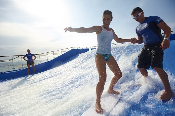 surf lesson on board of the Royal Caribbean’s Oasis of the Seas